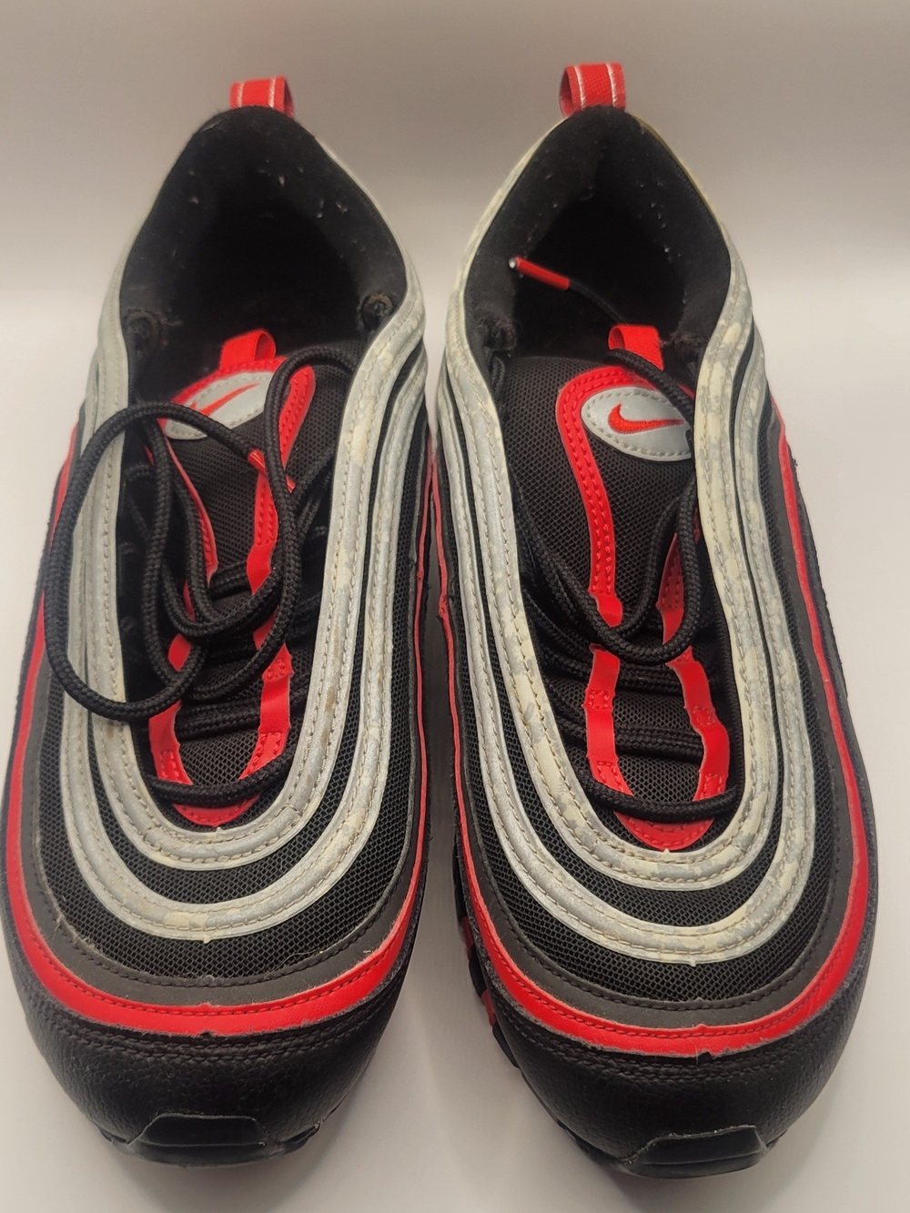 Nike Air Max 97 'Reflective Bred' Black University Red 921826-014 Men's Size 8.5